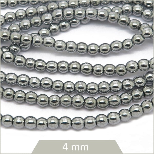 vente perles hématite argent
