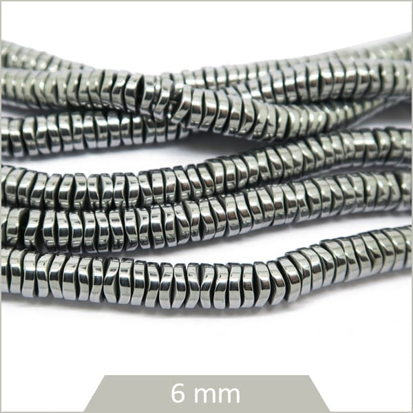 Rang perles rondelles hématite argenté