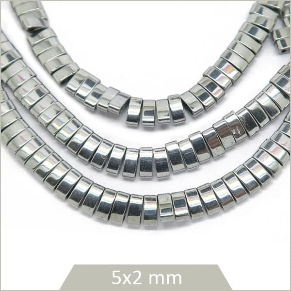 Fournisseur perles tila en hématite couleur argent