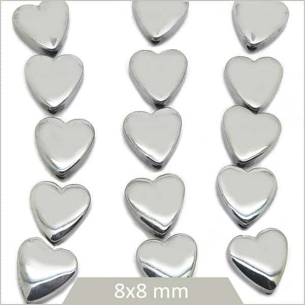 Lot Perles coeur hématite pour bijoux