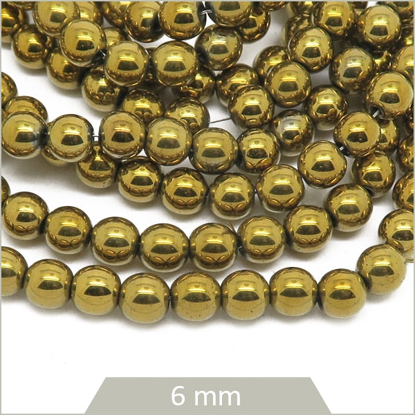 Fournisseur perles rondes hématite doré
