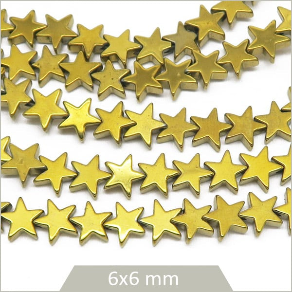 Fournisseur perles étoiles en hématite doré