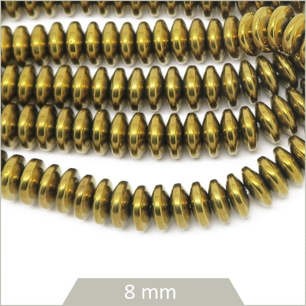 Grossiste perles soucoupes hématite doré