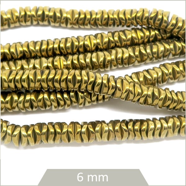 Fournisseur perles heishi ondulées hématite