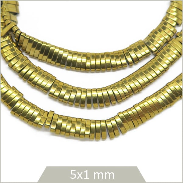 Fournisseur petites perles tila en hématite doré