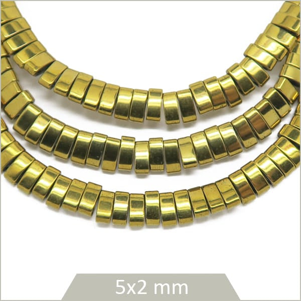 Fournisseur perles tila en hématite doré pour bijoux