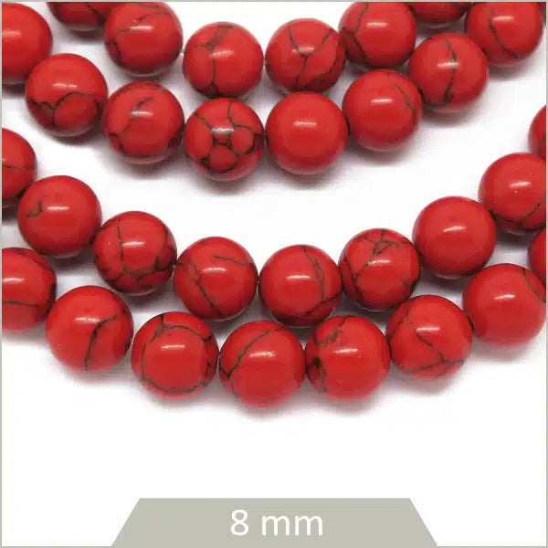 Boutique perles howlite rouge