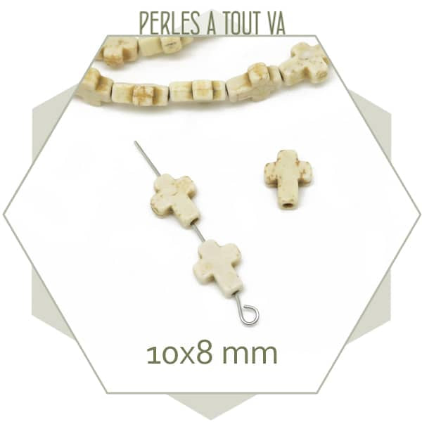 perles croix howlite