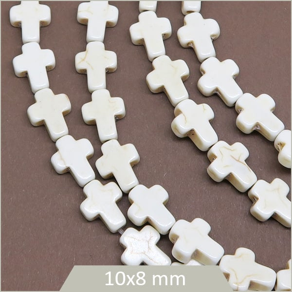 Perles croix howlite pour chapelet
