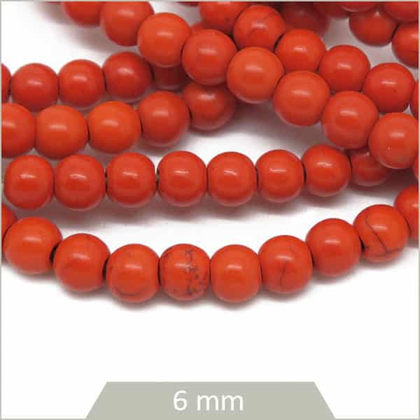 Boutique perles howlite teinté orange
