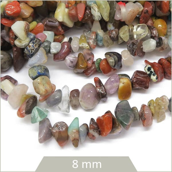 Fil De Perles Chips En Pierre Naturelle Semi-précieuse - 34 Perles De 5 à 8 Mm - Choix De Pierres