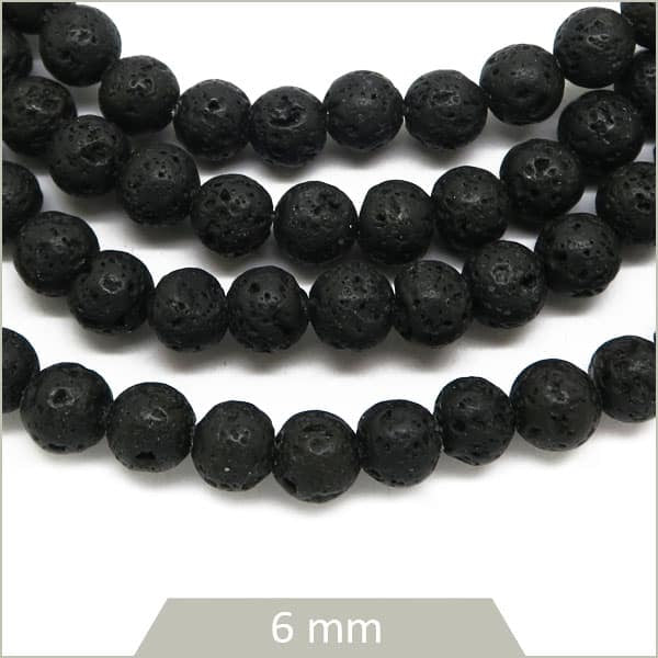 Boutique perles rondes en pierre de lave
