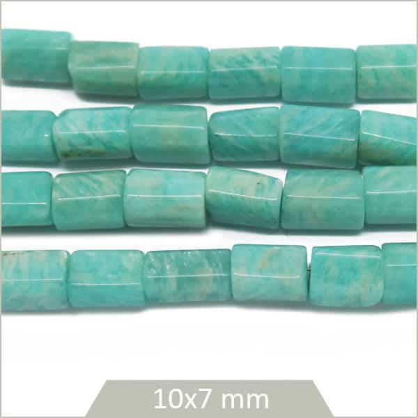 Perles colonnes en amazonite pour bijoux