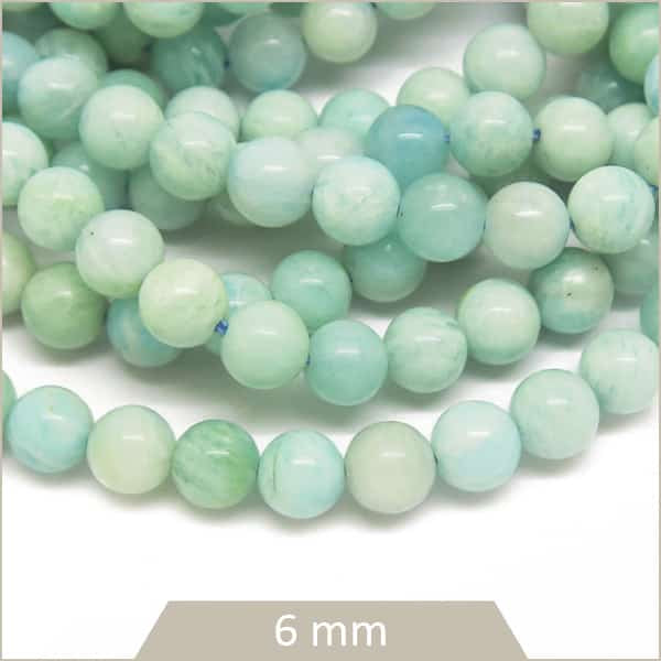 Fournisseur perles ronde amazonite vert d'eau