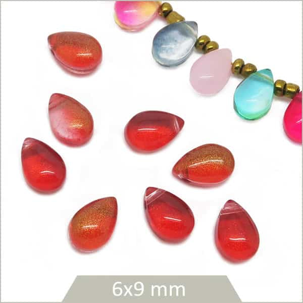 Honkoolly Lot De 50 Perles En Verre En Cristal En Forme De Goutte à Facettes Pour