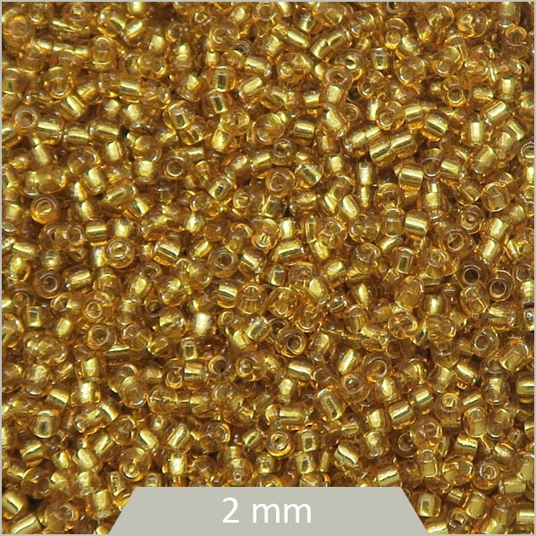 Perles rocailles miel pour bijoux