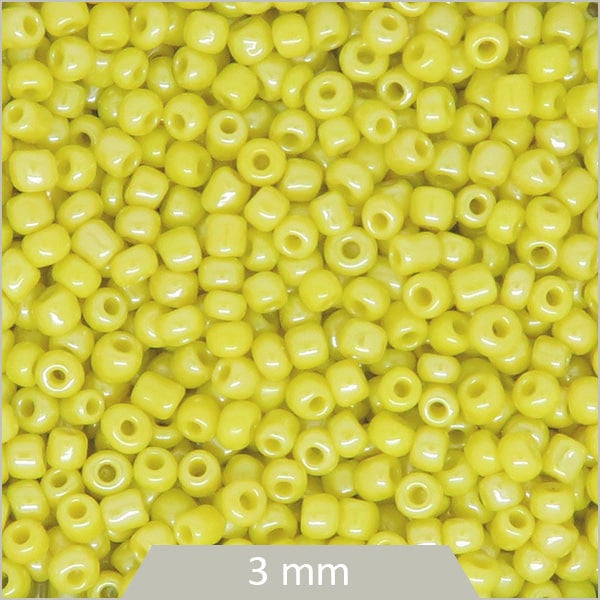Perles rocailles jaune irisé