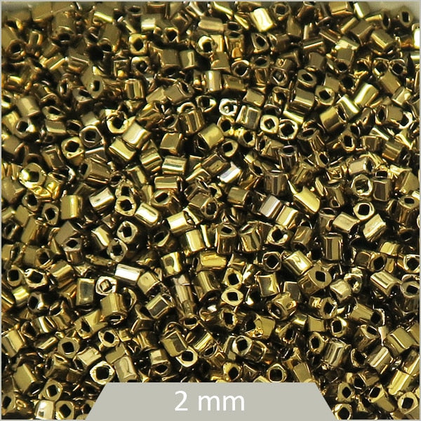 Petites perles cubes bronze rocailles miyuki
