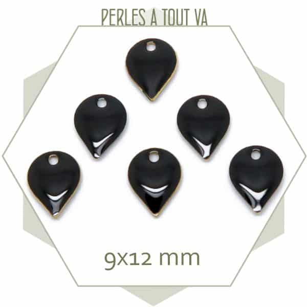 fournisseur sequins émaillés goutte noir
