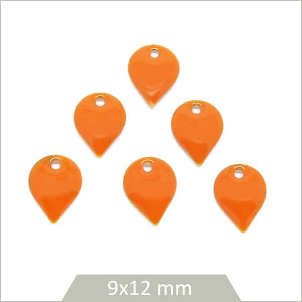 fournisseur breloque émaillée goutte orange