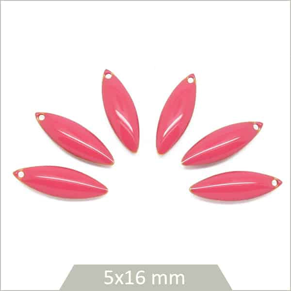 vente sequin émaillée navette rose