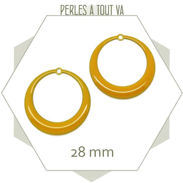 créoles émaillés jaune moutarde