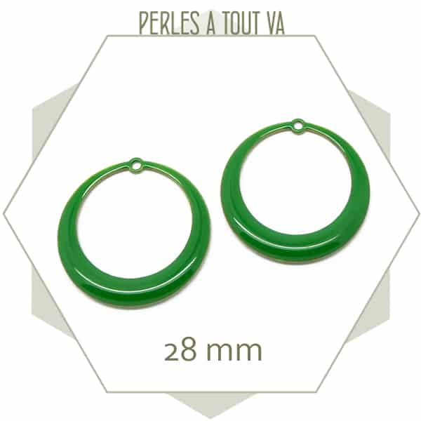 Créoles émaillées vert