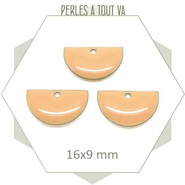 Grossiste sequins émaillés demi-cercle pêche