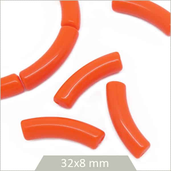 perle acetate incurvée orange