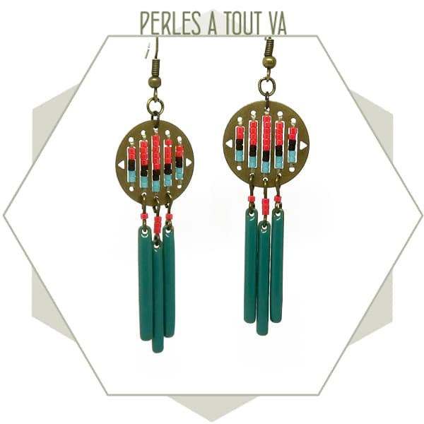 boucles d'oreilles tissage