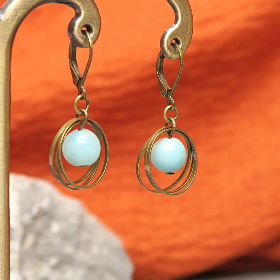 DIY boucles d'oreilles en amazonite