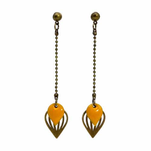 Boucles d'oreilles longues bronze DIY