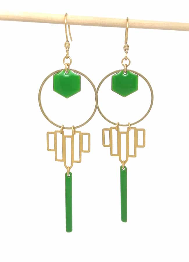 boucles verte et dorées DIY
