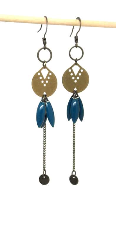 création boucles d'oreilles longues