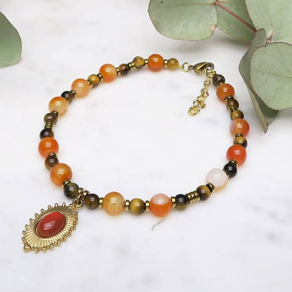 Créez bracelet pierres naturelles cornaline