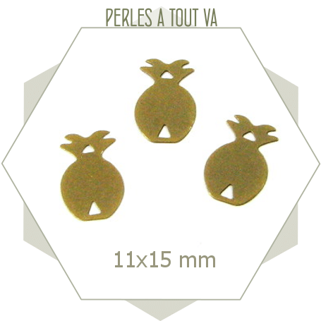 10 breloques motif ananas bronze