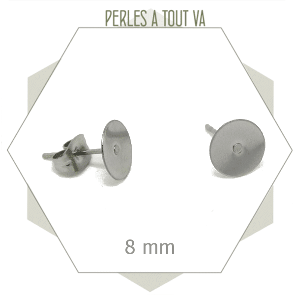 20 clous en acier inox pour boucles d'oreilles puces