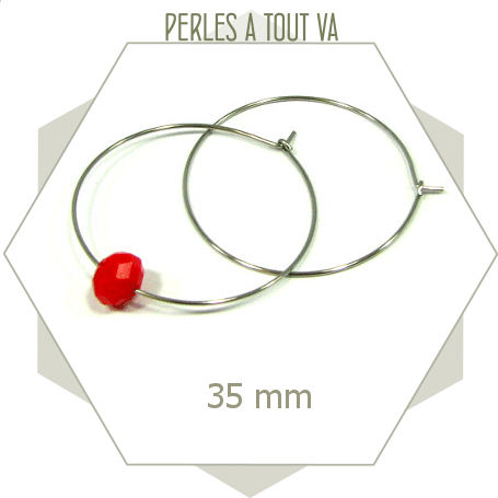 20 créoles 34 mm en Acier inox