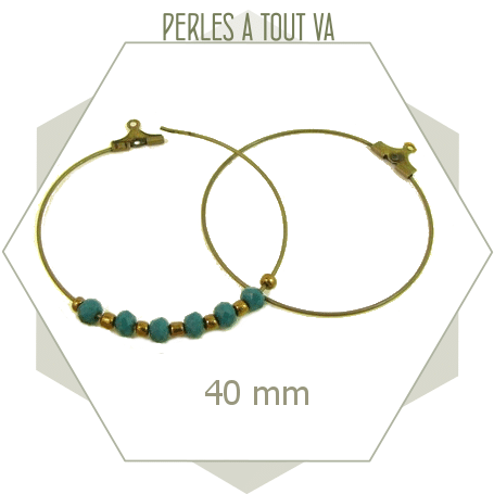 12 créoles 40 mm couleur bronze