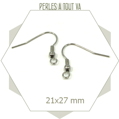24 crochets de boucles d'oreilles en acier inox