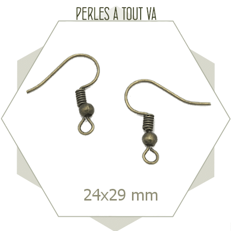 vente crochets boucles d'oreilles bronze