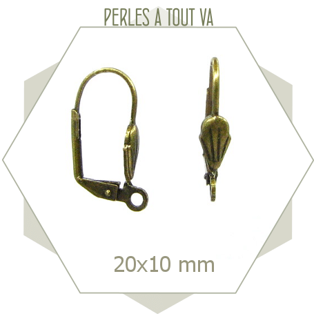 10 dormeuses de boucles d'oreilles bronze