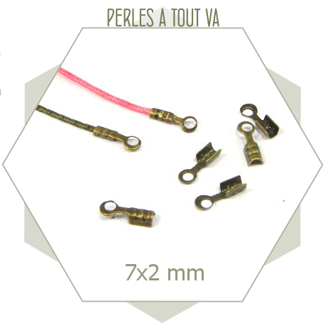 85 embouts de cordon bronze 1 mm