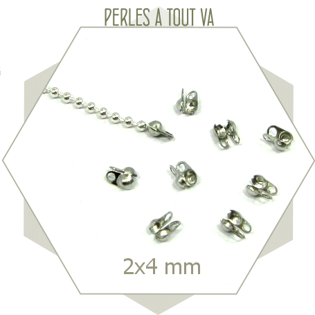 50 embouts pour chaînes billes acier