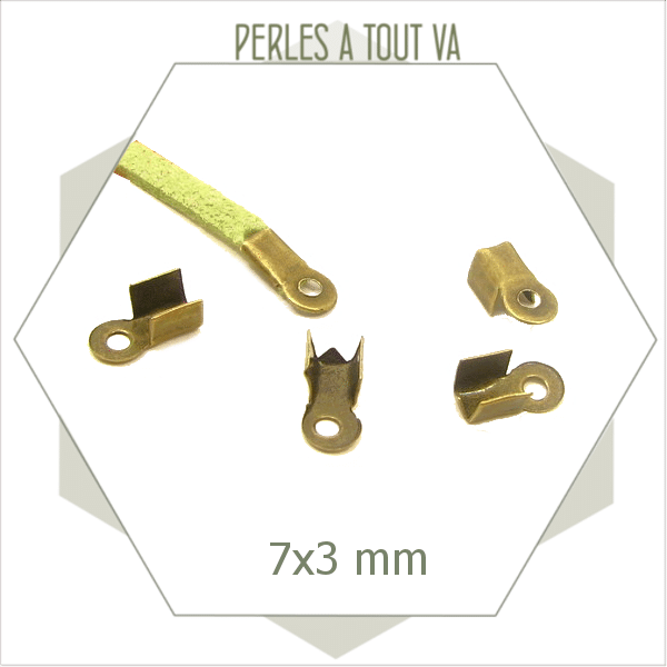 52 embouts de cordon bronze 3 mm