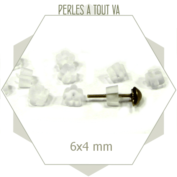 100 fermoirs silicones boucles d'oreilles, embouts