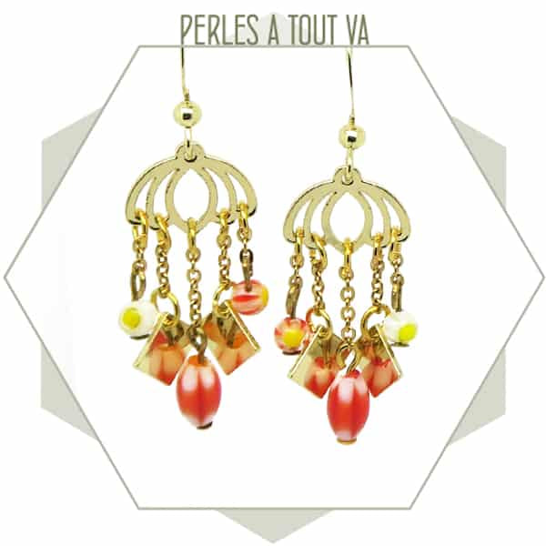 Modèle boucles d'oreilles dorées