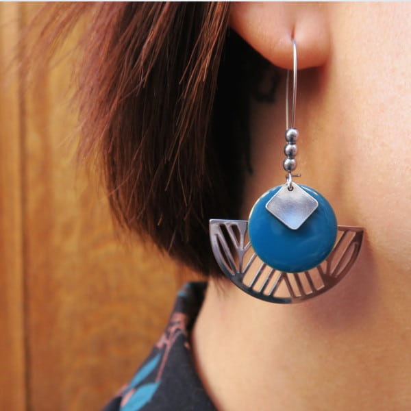 Boucles d'oreilles argentées