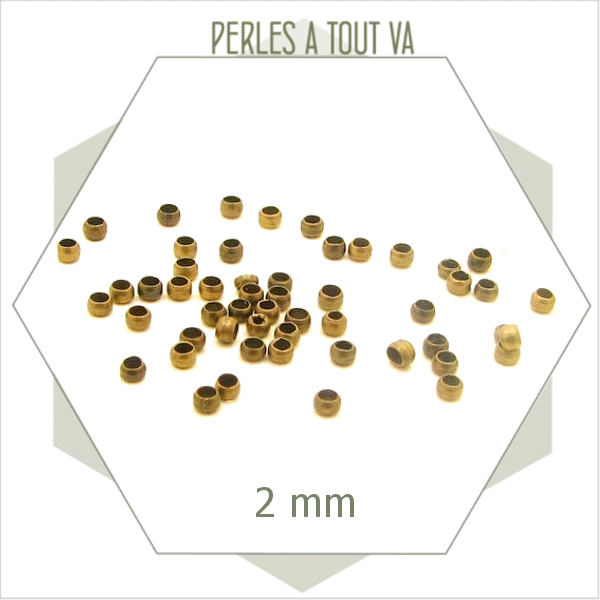 400 perles à écraser bronze 2 mm