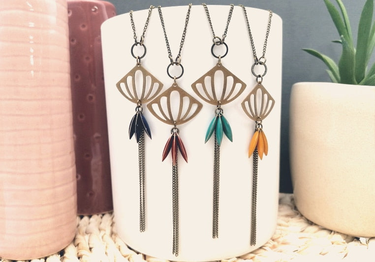 Modele bijoux sautoir bronze